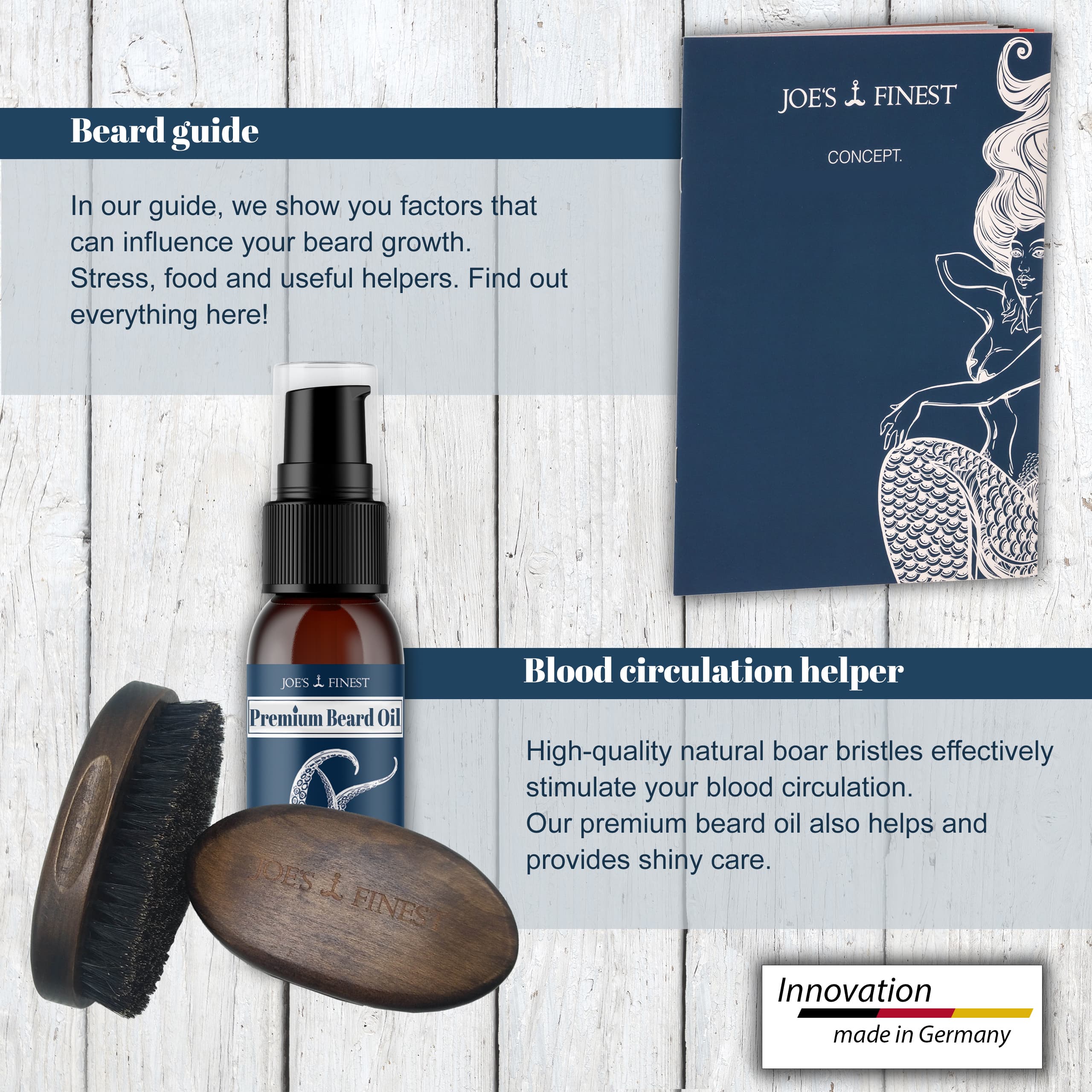 Joe Ratgeber, Bartöl & Bartbürste